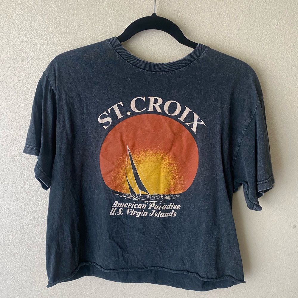 John Galt St. Croix Cropped T-Shirt - Brandy Melville